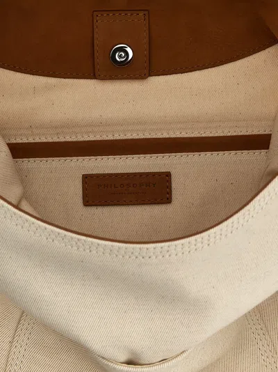 Philosophy Di Lorenzo Serafini Canvas Shoulder Bag Shoulder Bags White