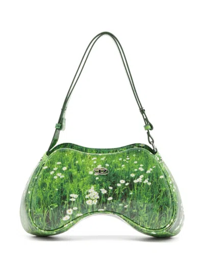 Diesel Women Play Shoulder Bag In Green