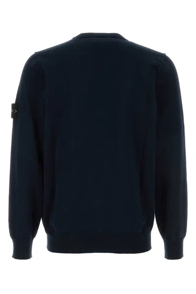 Stone Island Midnight Blue Wool Blend Sweater