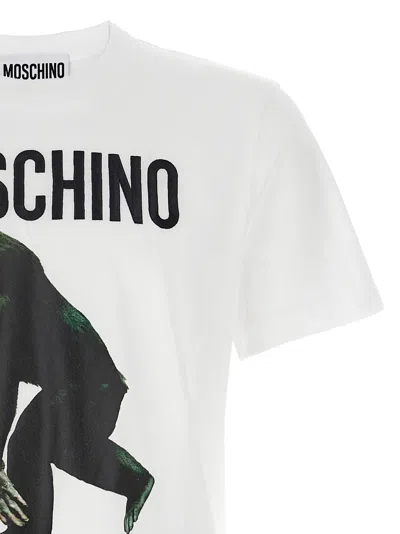 Moschino T-shirt Chimpanzee Print In Yellow