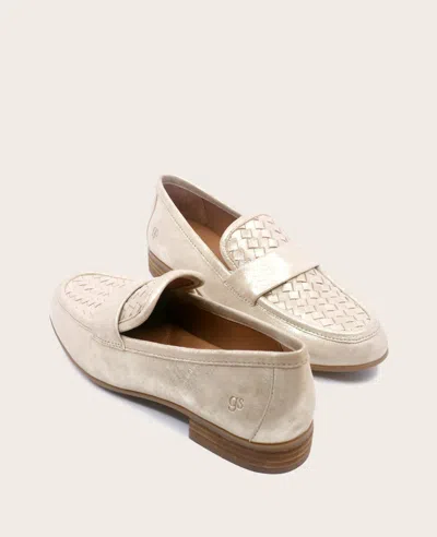 Gentle Souls Women's Crew Woven-vamp Loafers In Gold Leather