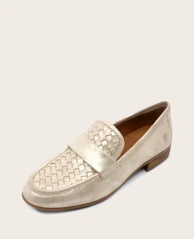Gentle Souls Women's Crew Woven-vamp Loafers In Gold Leather