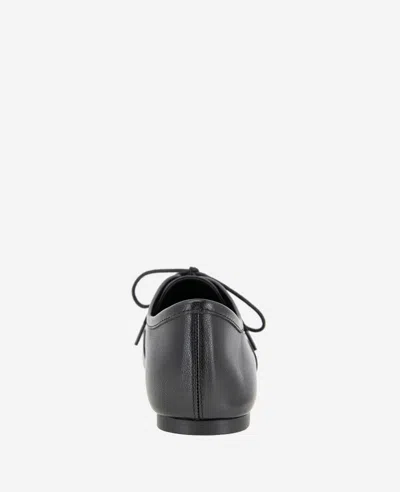 Kenneth Cole Justice Box Toe Lace Up Flat In Black Leather
