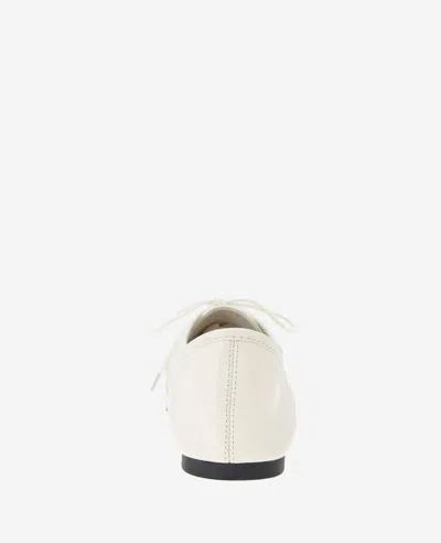 Kenneth Cole Justice Box Toe Lace Up Flat In Ecru Leather