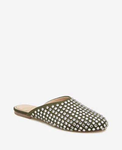 Kenneth Cole Saddie Studded Rhinestone Mule In Olive