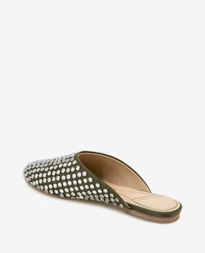 Kenneth Cole Saddie Studded Rhinestone Mule In Olive