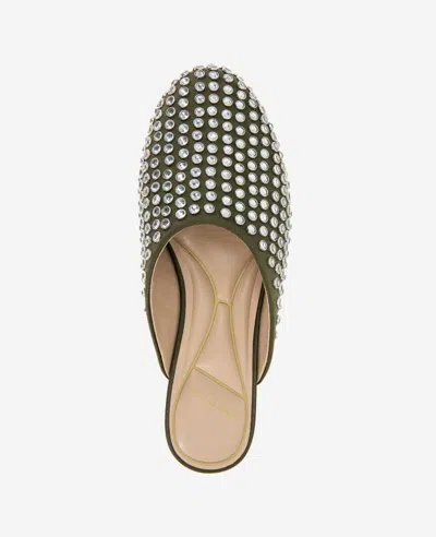 Kenneth Cole Saddie Studded Rhinestone Mule In Olive