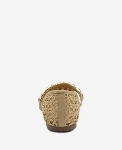 Kenneth Cole Zeta Raffia Jewel Mary Jane Flat In Natural Raffia