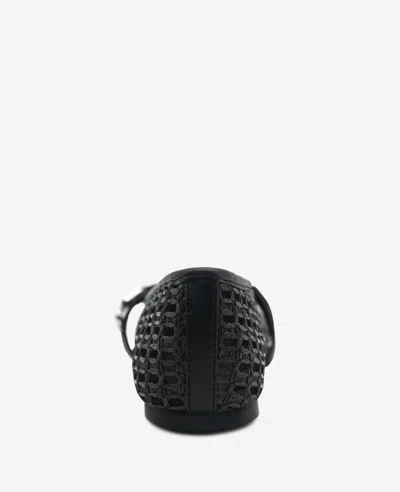 Kenneth Cole Zeta Raffia Jewel Mary Jane Flat In Black Raffia
