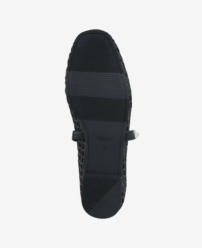 Kenneth Cole Zeta Raffia Jewel Mary Jane Flat In Black Raffia