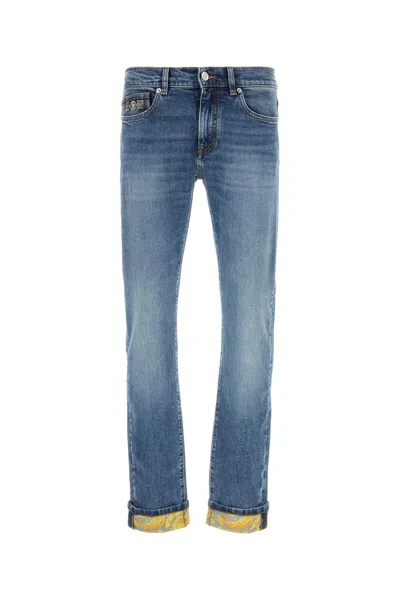 Versace Stretch Denim Jeans With Back Pockets