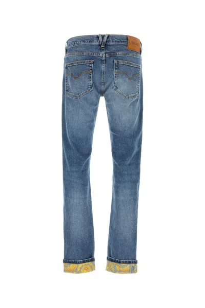 Versace Stretch Denim Jeans With Back Pockets