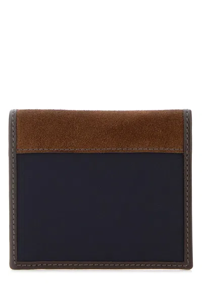 Prada Two-tone Fabric And Suede Wallet