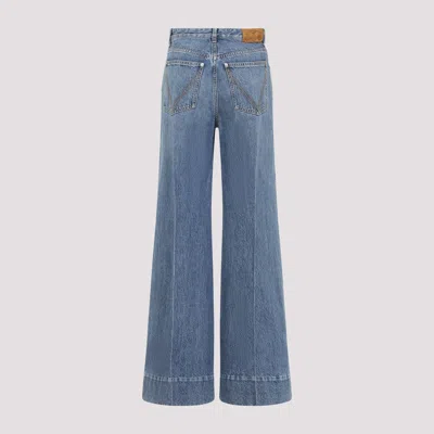 Bottega Veneta Jeans In Cotone Con Patch Posteriore In Pelle In Blue