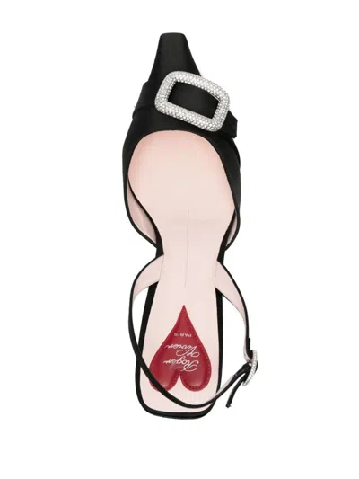 Roger Vivier 55mm Dorsay Satin Slingback Pumps In Black