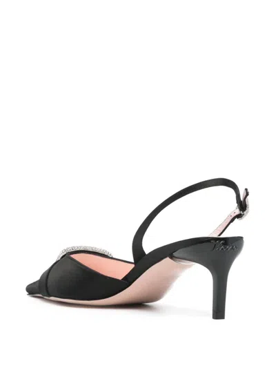 Roger Vivier 55mm Dorsay Satin Slingback Pumps In Black