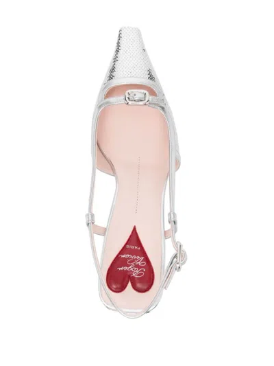 Roger Vivier Small Buckle Slingback Pumps In Silver