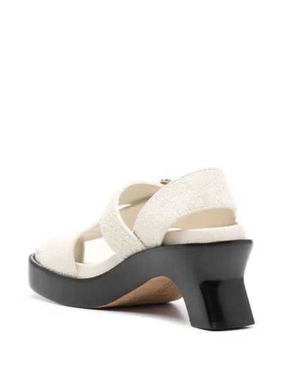 Loewe Women's Ease Leather Sandals In White