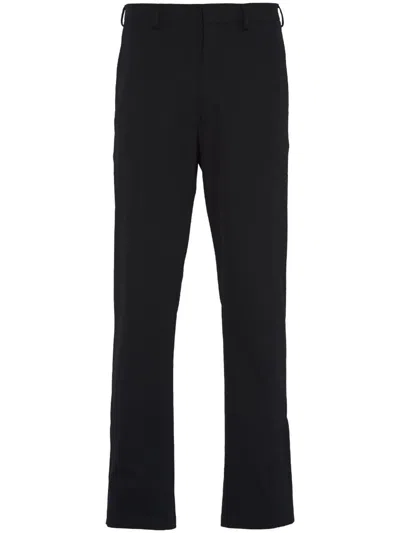 Prada Black Stretch Polyester Pant In Black