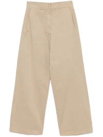 Forte Forte Cotton High Waisted Trousers In Grey
