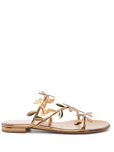 Shop Gianvito Rossi Flavia Flat Sandals In Gold