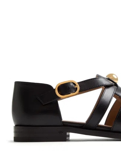 Valentino Flat Sandal In Black