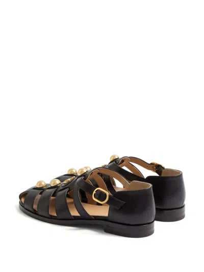 Valentino Flat Sandal In Black