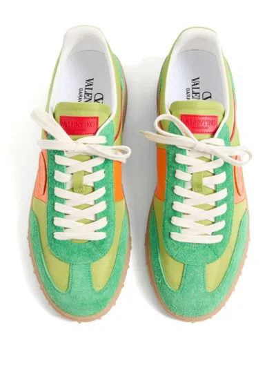 Shop Valentino Garavani Upvillage Leather Sneakers In Green