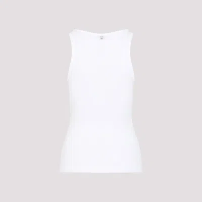 Rabanne R Logo Tank Top In White