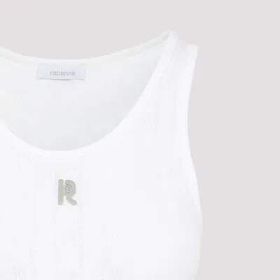 Rabanne R Logo Tank Top In White