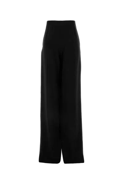 Saint Laurent Wool Wide-leg Trousers In Black