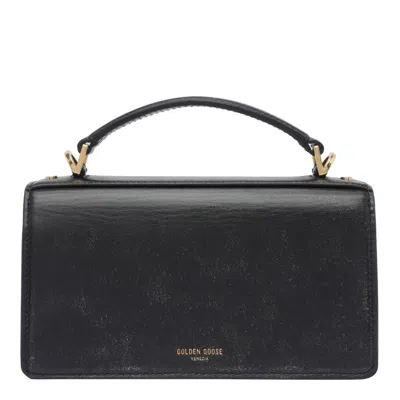 Golden Goose Calf Leather Venezia Tote Bag In Black