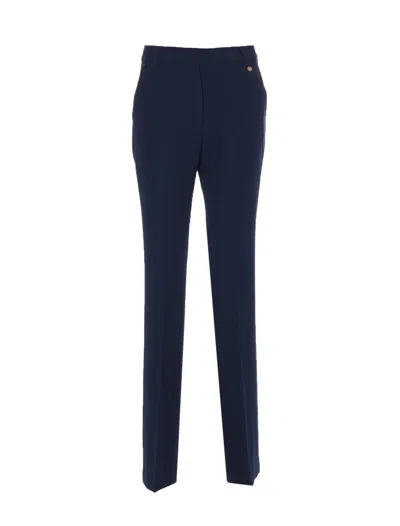 Liu •jo Liu Jo Flared Cady Crepe Trousers In Blue