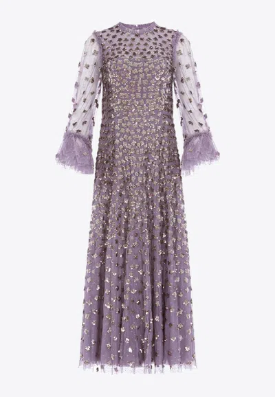 Needle & Thread Womens Needle And Thread Glisten Long-sleeve Sequin Woven Gown In Multi