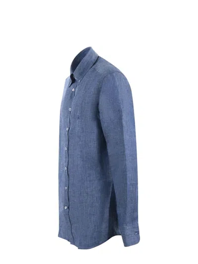 Etro Button-down Collar Cotton Shirt In Blue