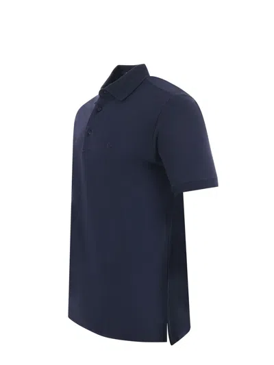 Etro Cotton Pique Polo Shirt In Blue