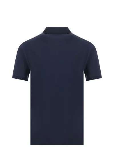 Etro Cotton Pique Polo Shirt In Blue