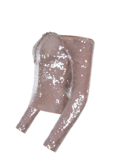 Self-portrait Sequin Off-the-shoulder Top In Beige