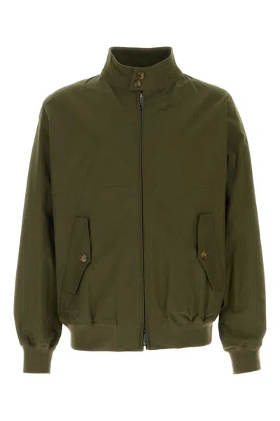 Baracuta High Neck Panelled Jacket In Green