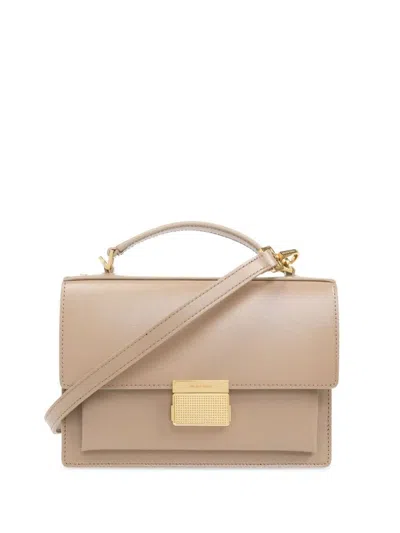 Golden Goose Deluxe Brand Structured Handbag With Gold-tone Clasp And Versatile Straps In Brown
