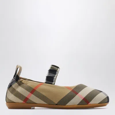 Burberry Check Ballet Flats In Beige