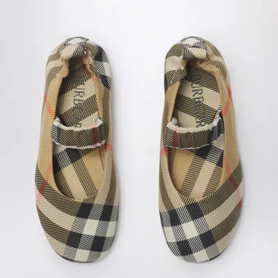 Burberry Check Ballet Flats In Beige
