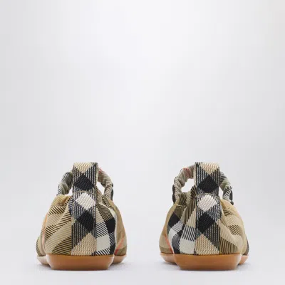 Burberry Check Ballet Flats In Beige