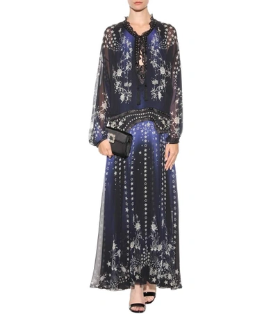 Shop Roberto Cavalli Printed Silk Gown In Llu Eotte