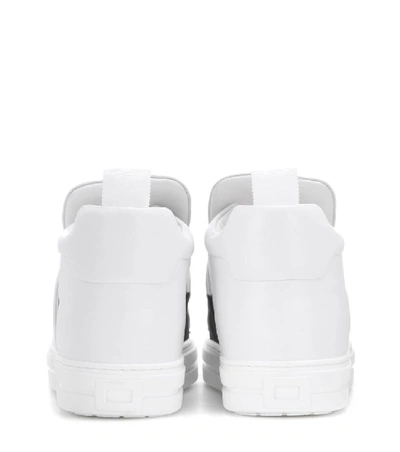 Shop Roger Vivier Sneaky Viv Embellished High-top Leather Sneakers In White