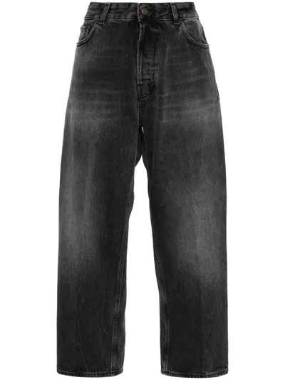 Haikure Wide-leg Mid-rise Jeans In Black