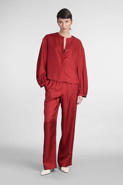 Loulou Studio Red Blouse In Silk In Red