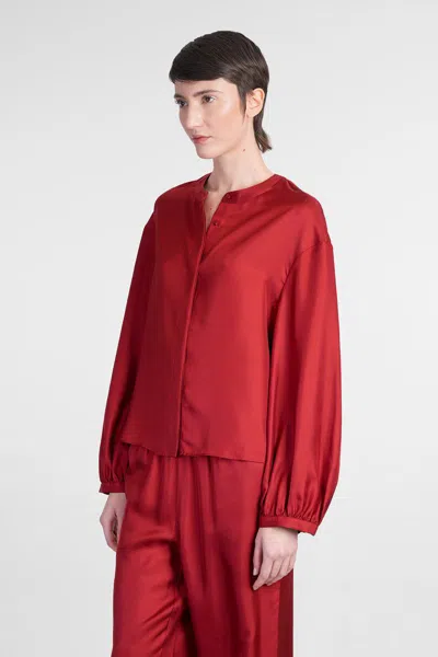 Loulou Studio Red Blouse In Silk In Red