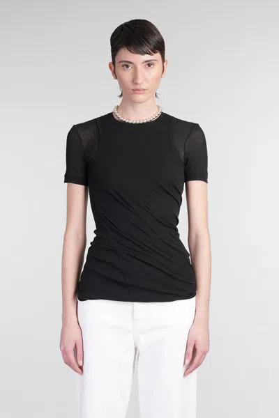 Jil Sander Top Cn Ls T-shirt In Black Cotton In Black