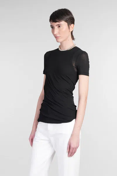 Jil Sander Top Cn Ls T-shirt In Black Cotton In Black